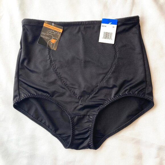 Bali Tummy Solutions Jacquard Shaping Brief SINGLE PAIR Women's XL Black NWT - Picture 1 of 4